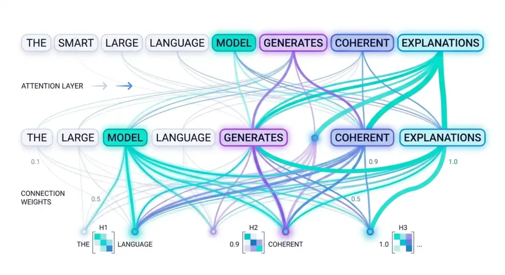 Visualization of the attention mechanism in transformer models