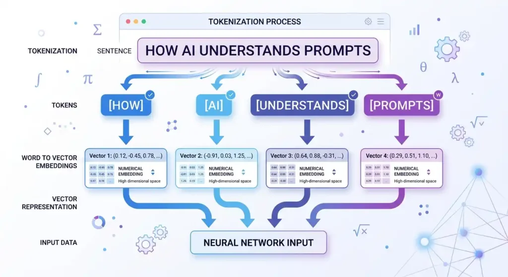 Tokenization and embeddings, How AI Understands Prompts