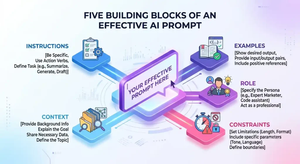 Five essential components of an effective AI prompt