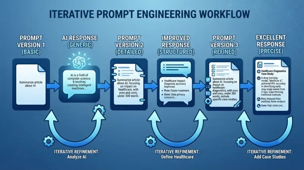 Iterative AI prompting process to improve response quality