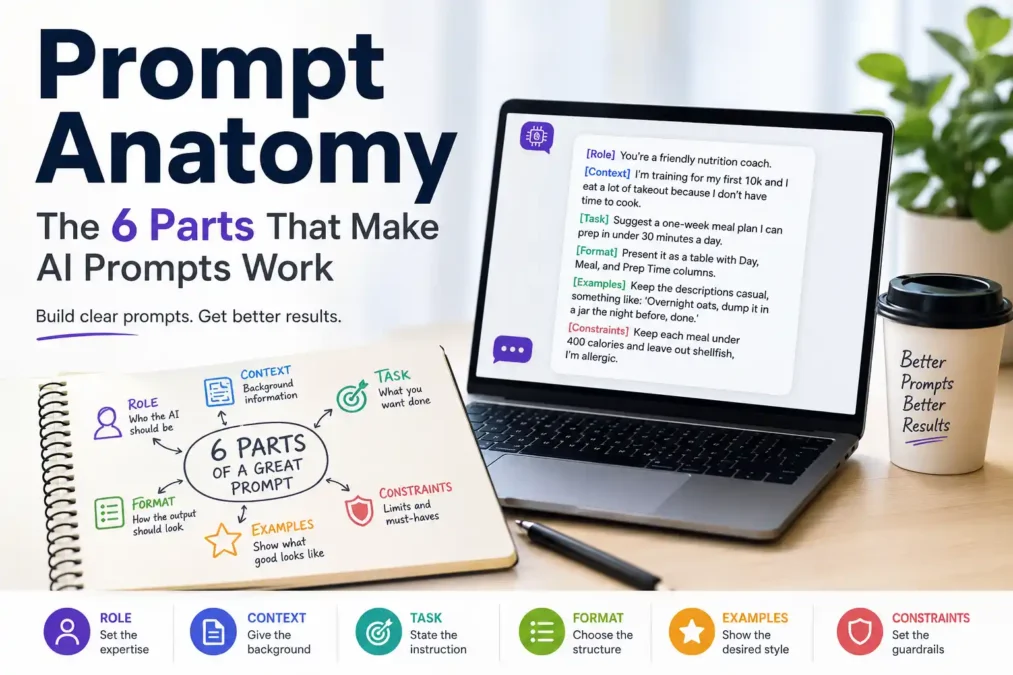 Prompt Anatomy: The 6 Parts Every Good AI Prompt Needs